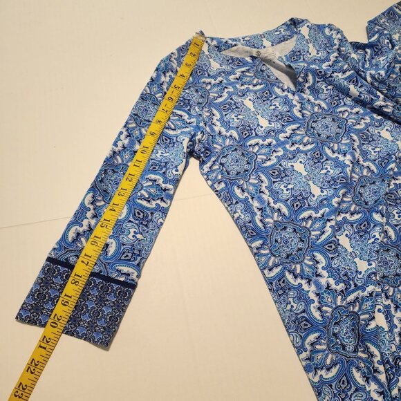 Coolibar sz S women Oceanside tunic dress with UPF 50 blue 3/4 sleeve - Picture 9 of 9